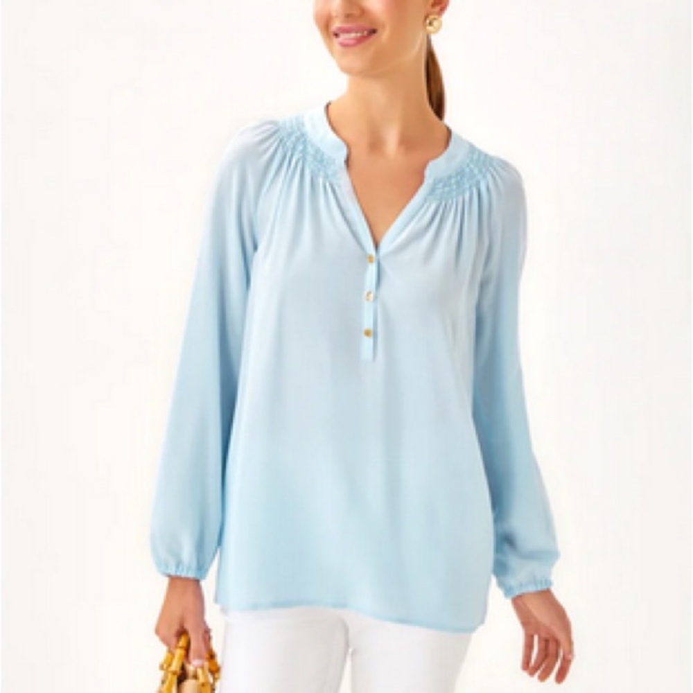 Lilly Pulitzer Elsa Blouse in Bluette